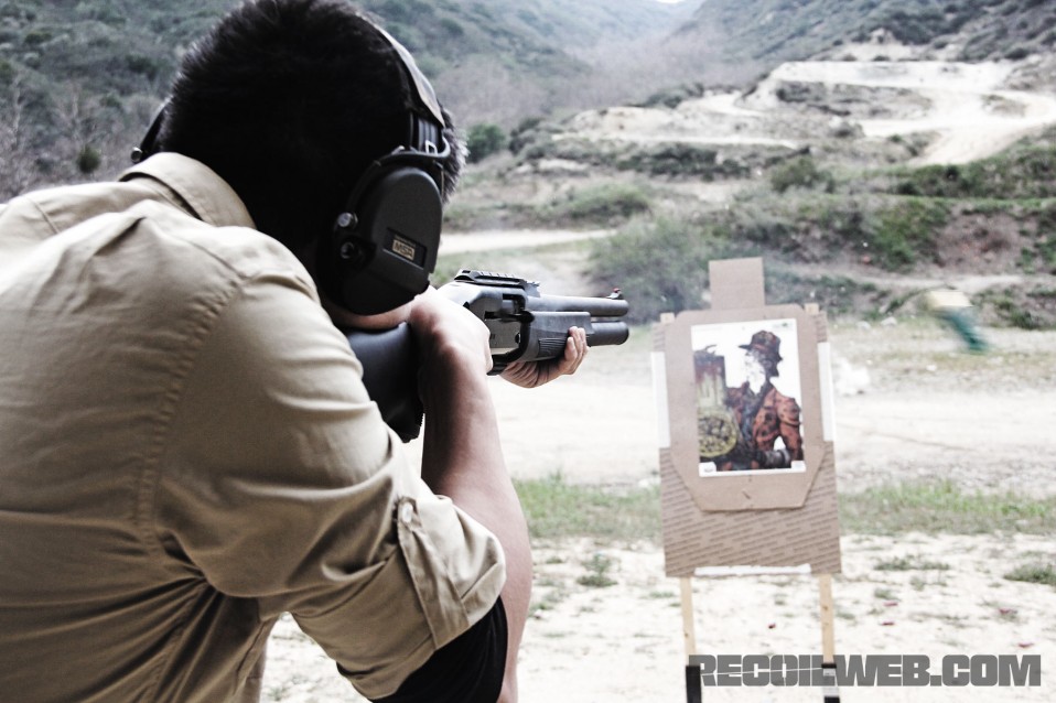 The SLP Mark I's quick cycling action kept the zombies at bay.