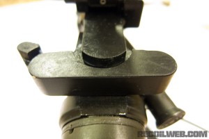 BCM Gunfighter Charging Handle Old Installed Top Rear View