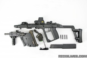The Vector's internal components are as unique as its outward appearance. The KRISS Super V System sends the bolt downward instead of back toward the shooter.