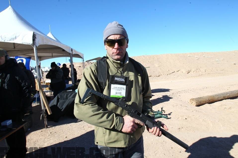 Iain Harrison with the Walther .22 Uzi