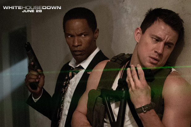 Green lasers signal terrorists approaching in White House Down