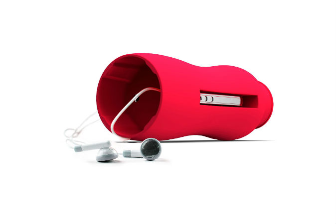 Silicone bottle with headphones