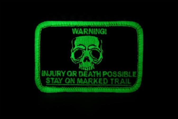 Destination Zero - Trail Hazard Warning Patch - GITD