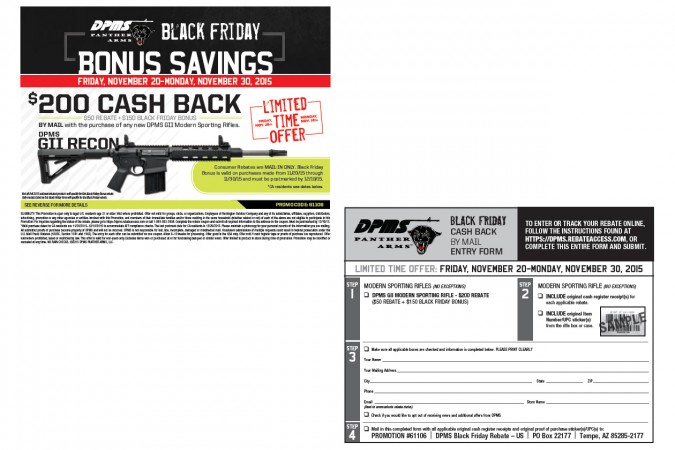DPMS Firearms Black Friday Rebate