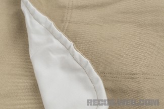 Stitched and edge bound pocket bag seams. 