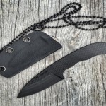 bastion all carbon fiber edc neck knife curved handle 3
