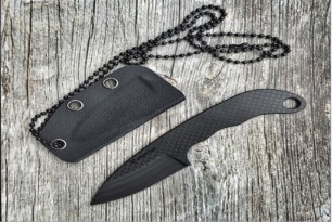 bastion all carbon fiber edc neck knife curved handle 3