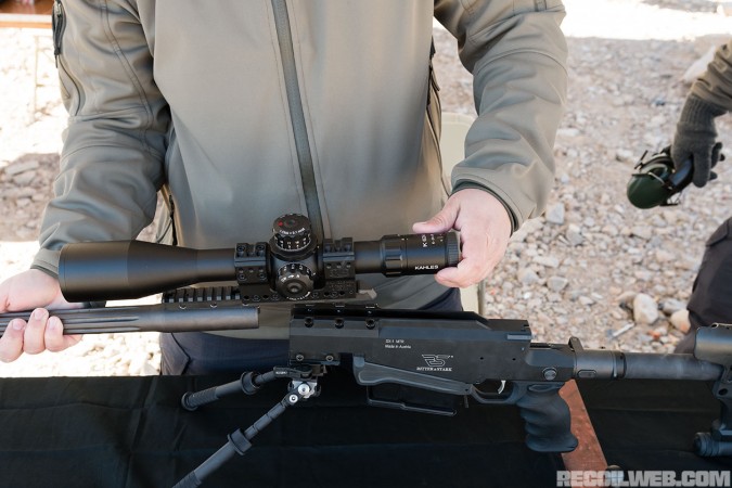 7 Remove the barrel assembly with the scope attached