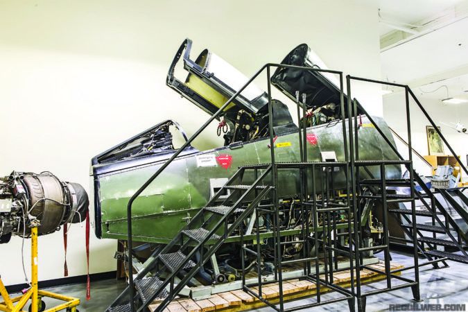 Get up close and personal with the controls inside this F4-G cockpit simulator.