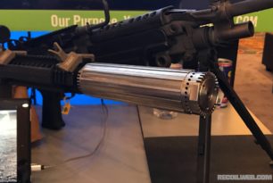 Mad Minute Machine Gun Suppressor mounted on an AR platform