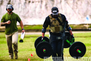 Farmer's carry was just one of several events that test grip strength and the ability to move under load.