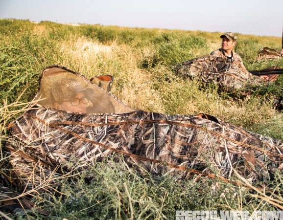 Wire mesh along the edge of the Final Approach layout blind makes it easy and comfortable to stay concealed when looking for birds.