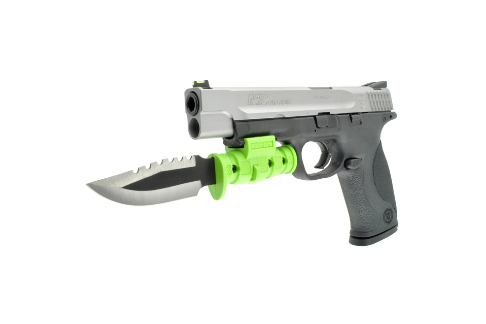 attaching a Laserlyte Zombie Killer Pistol Bayonet to your handgun will pro...