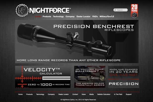 Nightforce Optics New Website