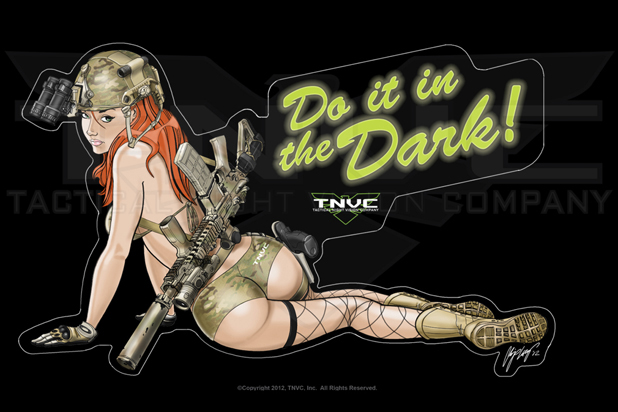 Night Vision Pin-Up Girl Stickers