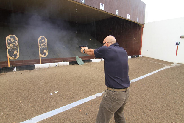 Rob Pincus on the range in the UAE with Caracal
