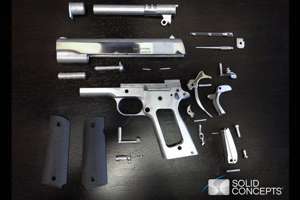 Solid Concepts 3D printed 1911 disassembled