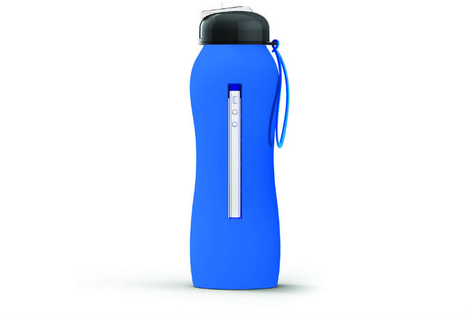 Silicone bottle blue