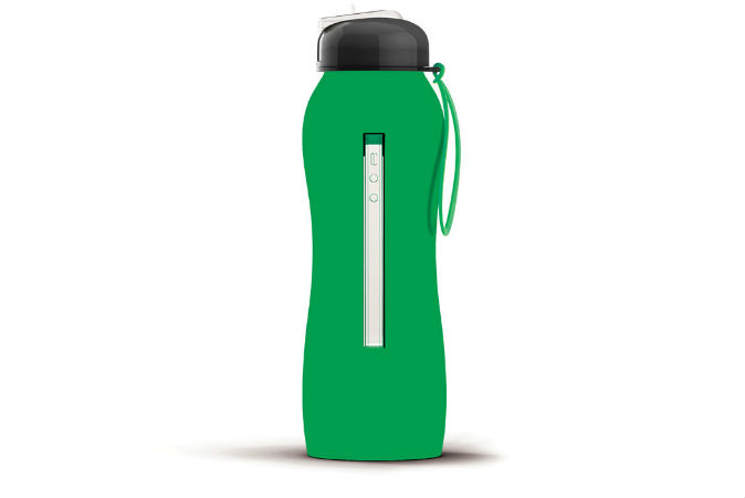 Silicone bottle green