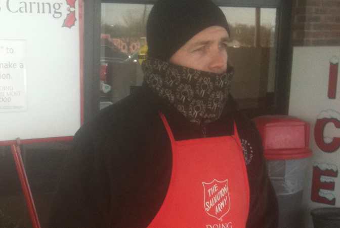 Shemagh Weather Salvation Army bell ringing