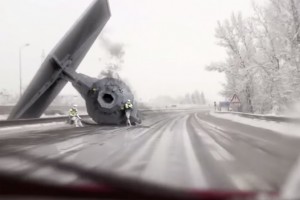 Icy Road Flying FAIL