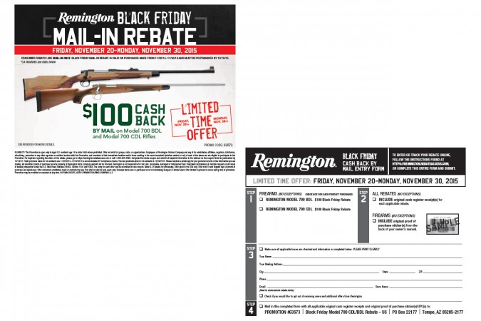 Remington 700 CDL BDL Black Friday Rebate