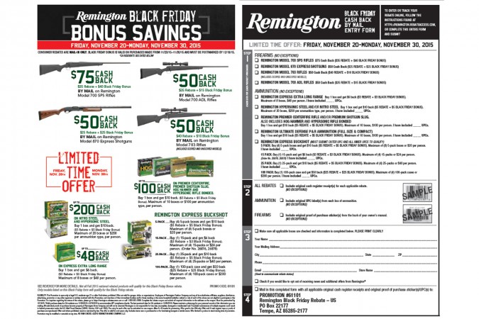 Remington Long Gun & Ammo Black Friday Rebate