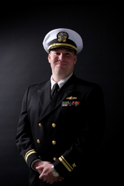 Aaron Frederick serving as a Naval officer