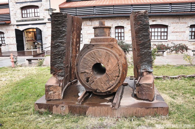 This German naval turret and gun breech still shows deep rifling despite being cut up with a gas ax and left outside for almost a century. The barrel shows evidence of having been constructed in layers, like rings in a tree stump.