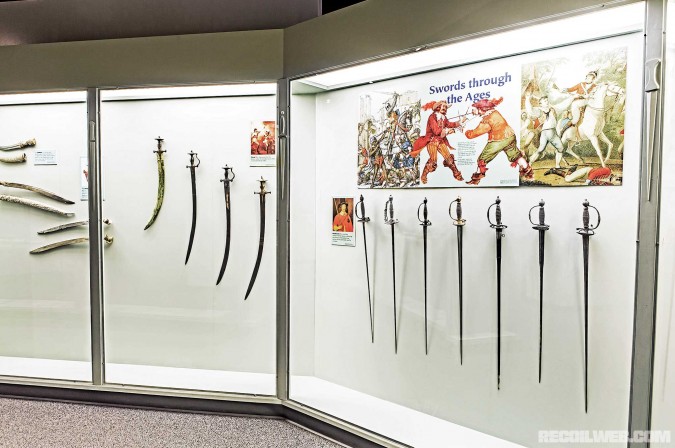 Swords like these were used by knights, sultans, and conquistadors. Rare Bronze Age items can also be viewed daily.