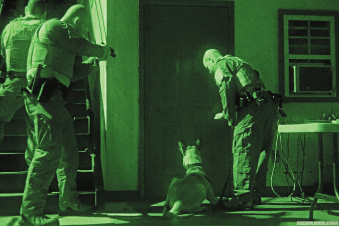 Night vision allows handlers to observe non-verbal cues from their K9 partner.