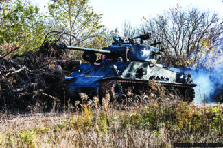 sherman tank driving