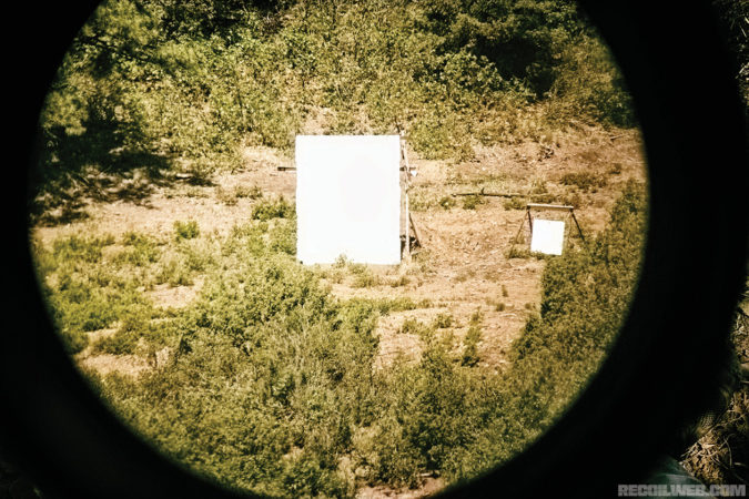 Zoomed-in view of targets seen in top photo.