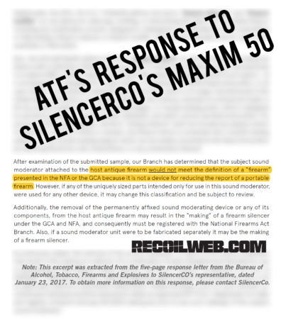 ATF response to SilencerCo
