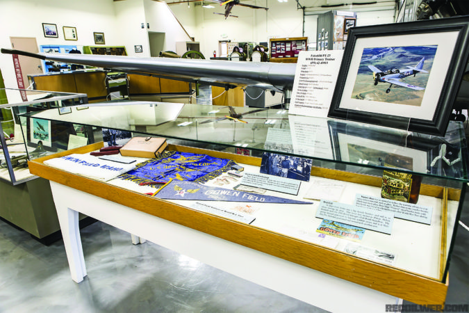 Visitors can view an impressive amount of local memorabilia, including some from those who served at Gowen Field during WWII.