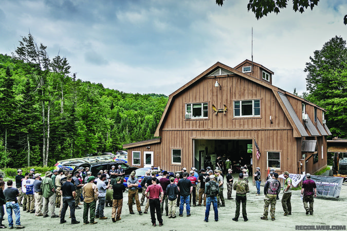 Competitors gather for the shooter’s meeting as the PRS New England match kicks off at the O’Neil Rally school. They spend thousands of dollars a year on gear, training, and travel to ranges around the country in search of Precision Rifles Series points. With so much time and money invested in the sport, competitors continually strive to learn and reduce errors. 