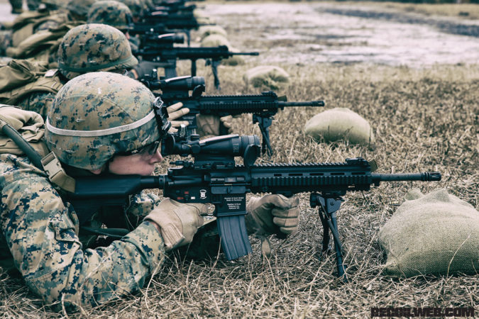 Originally adopted by the Marines as a replacement for some Squad Automatic Weapons, the M27 is a variant of Heckler & Koch’s HK416 rifle. 