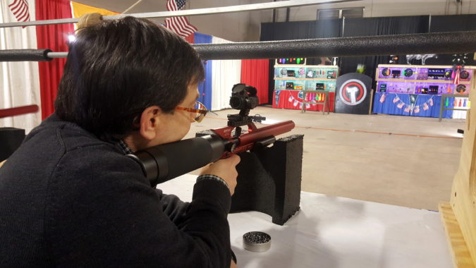 Glenn K. enjoys the airgun range at the Great American Outdoor Show.