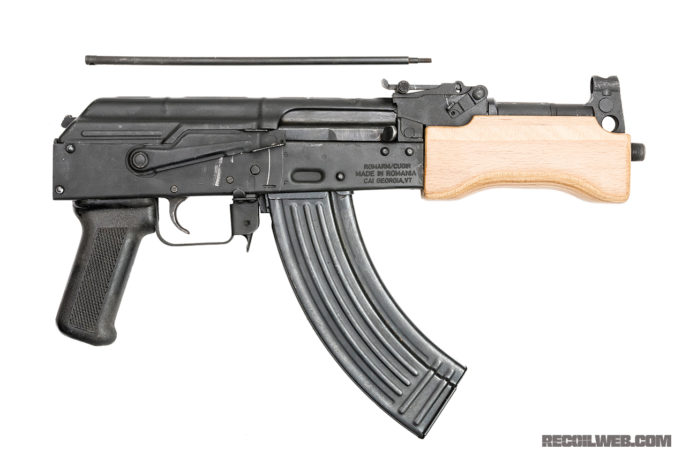 In as-imported form, the Mini Draco comes complete with a hotdog bun handguard.