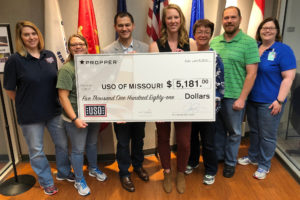 Propper Donates Portion of Memorial Day Week Proceeds to USO of Missouri