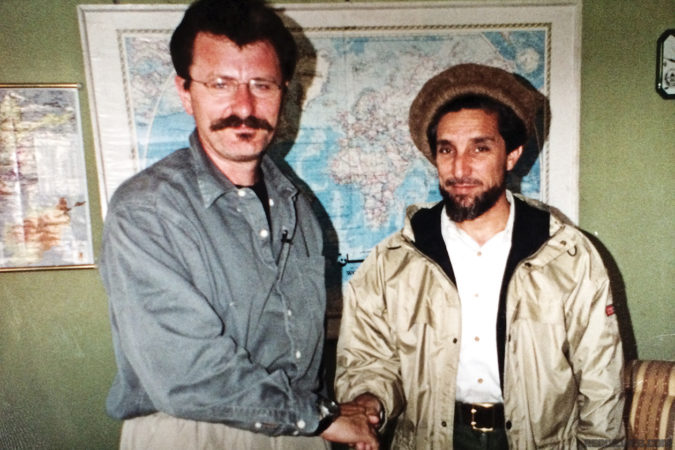 1999 with Ahmad Shah Massoud. Pelton spent three years trying to meet up with Massoud. He was deported, arrested, and frustrated. This was part of his fascination for insurgencies, where groups are usually outgunned and often surrounded.