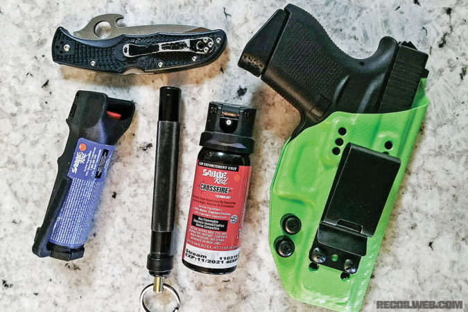 No, you probably shouldn’t carry three OC dispensers, but any one of them should be fairly easy to integrate into your EDC. 