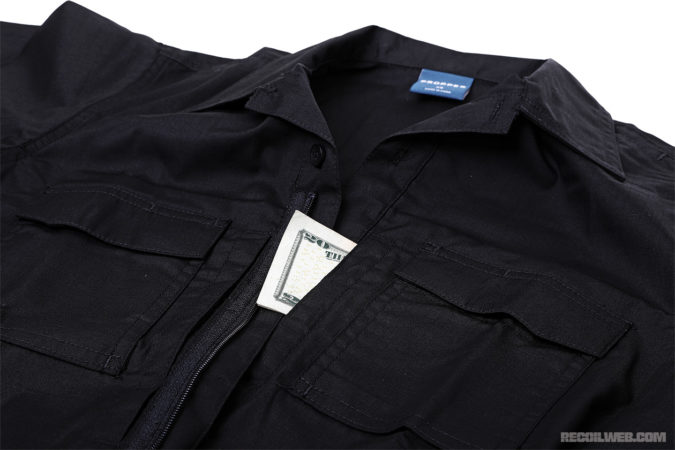 shirt with hidden compartment