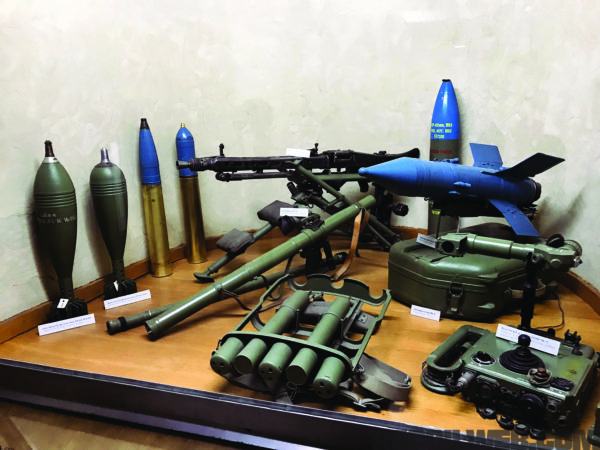 Cold War-era Yugoslav Army kit, including Sagger briefcase and RPG2