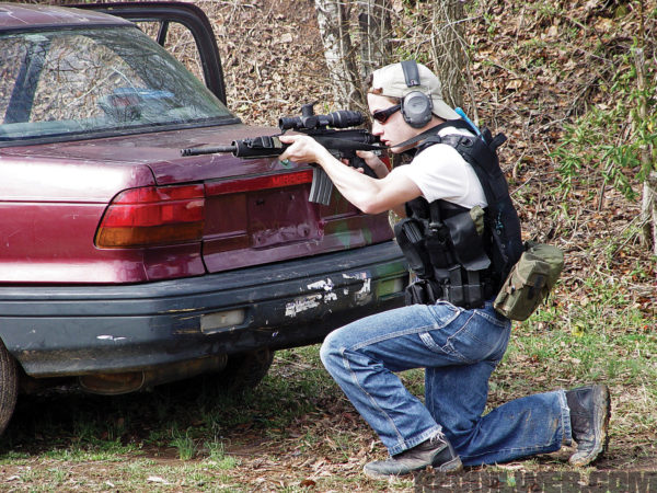 In 2003 at the NC Recon Match. This was Horner’s first time competing in 3-gun; he was using borrowed guns and gear. 