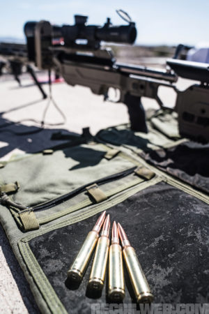 Unlike the 50 BMG, a machine gun repurposed for sniper duty, the 375 CheyTac was designed from the ground up to make small hits at large distances.