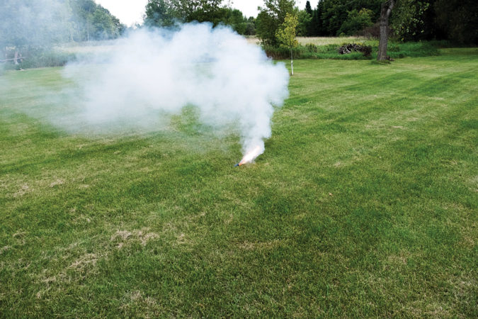 testing smoke bomb