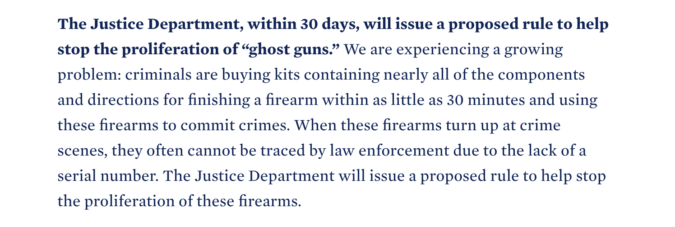 biden white house ghost gun statement
