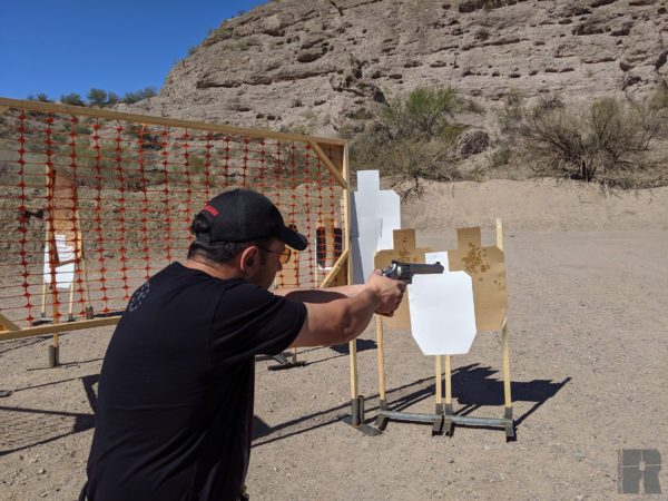 9mm revolver at the range 