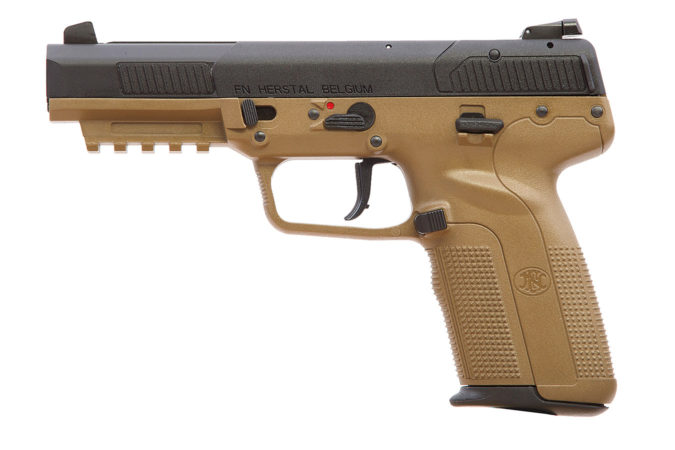 First introduced just under a decade after the P90, the FN Five-seveN features a flush-fit 20-round magazine — and there are aftermarket mags and extensions available for capacities of 30-plus 5.7x28mm rounds.